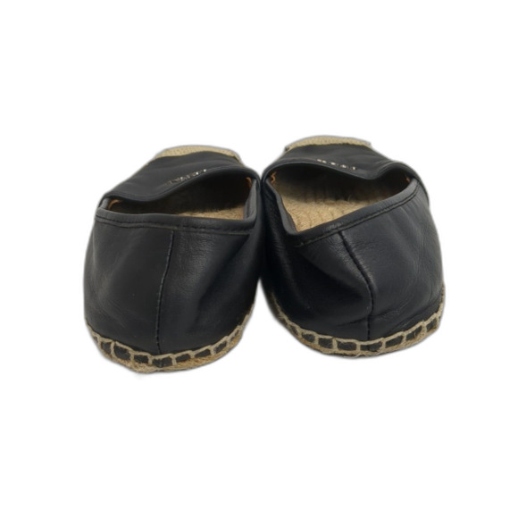 Coach Rhodelle Espadrilles Shoes Size 7 Black Leather Vacation Nautical Flats - Picture 8 of 11